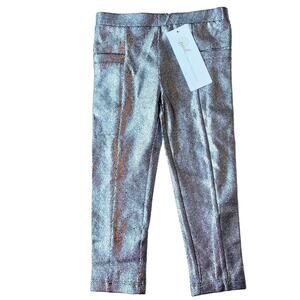 NWT Peek Kaitlyn Foil Metallic Leggings Size 2T